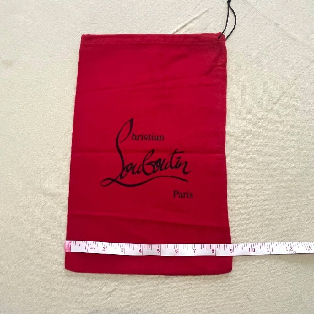 Christian Louboutin Red Felt Fabric Shoe Dust Bag Cover 9" x 14" Drawstring
